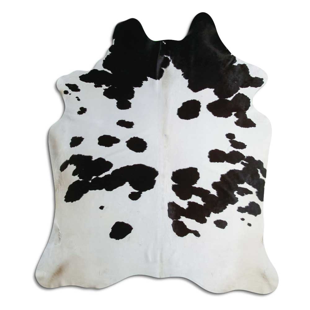 Black and white cowhide rug XL