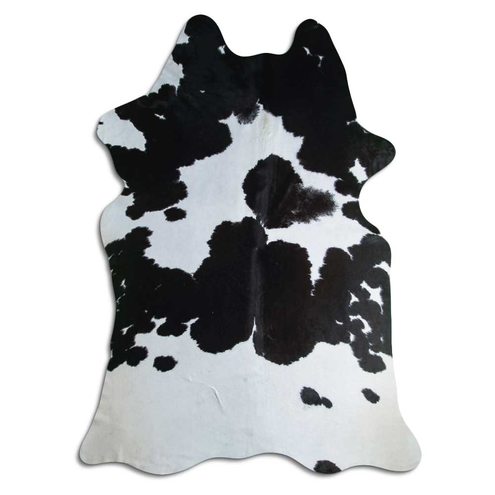 Tappeto in pelle di mucca bianca e nera XXXL