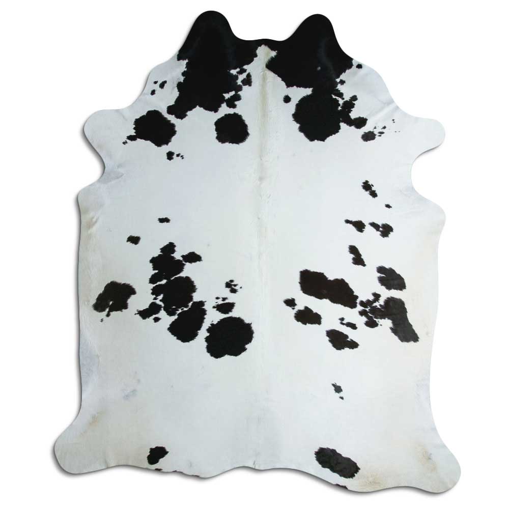 Tappeto in pelle di mucca bianca e nera XXL