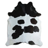 Tappeto in pelle di mucca bianca e nera XL