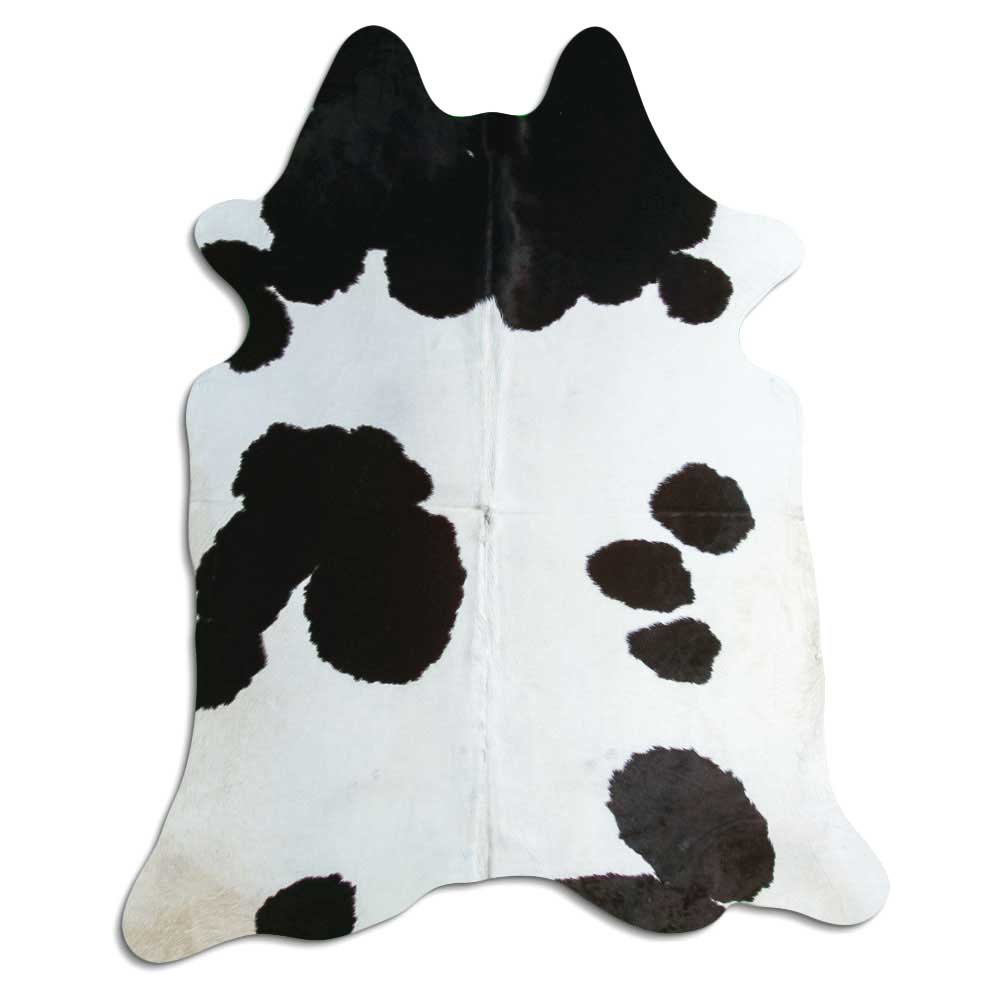 Black and white cowhide rug L