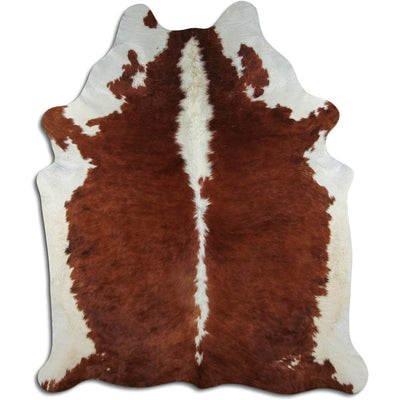 Brown and white cowhide rug XL