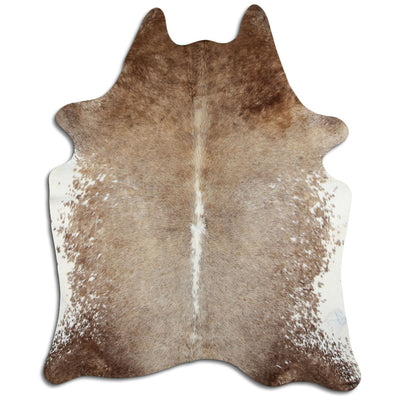 Brown and white cowhide rug XXL