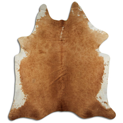 Brown and white cowhide rug XXL