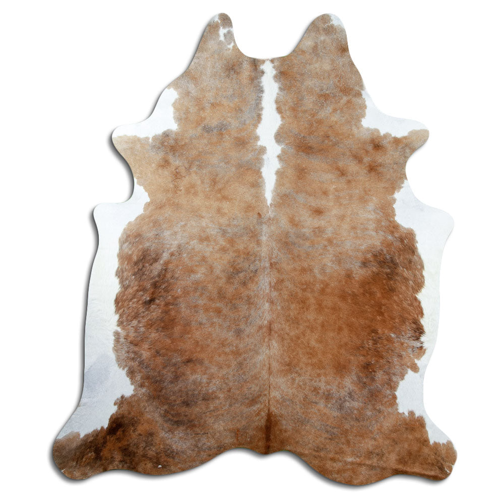 Brown and white cowhide rug XXL