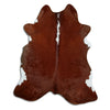 Brown and white cowhide rug XL