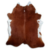 Brown and white cowhide rug XXL
