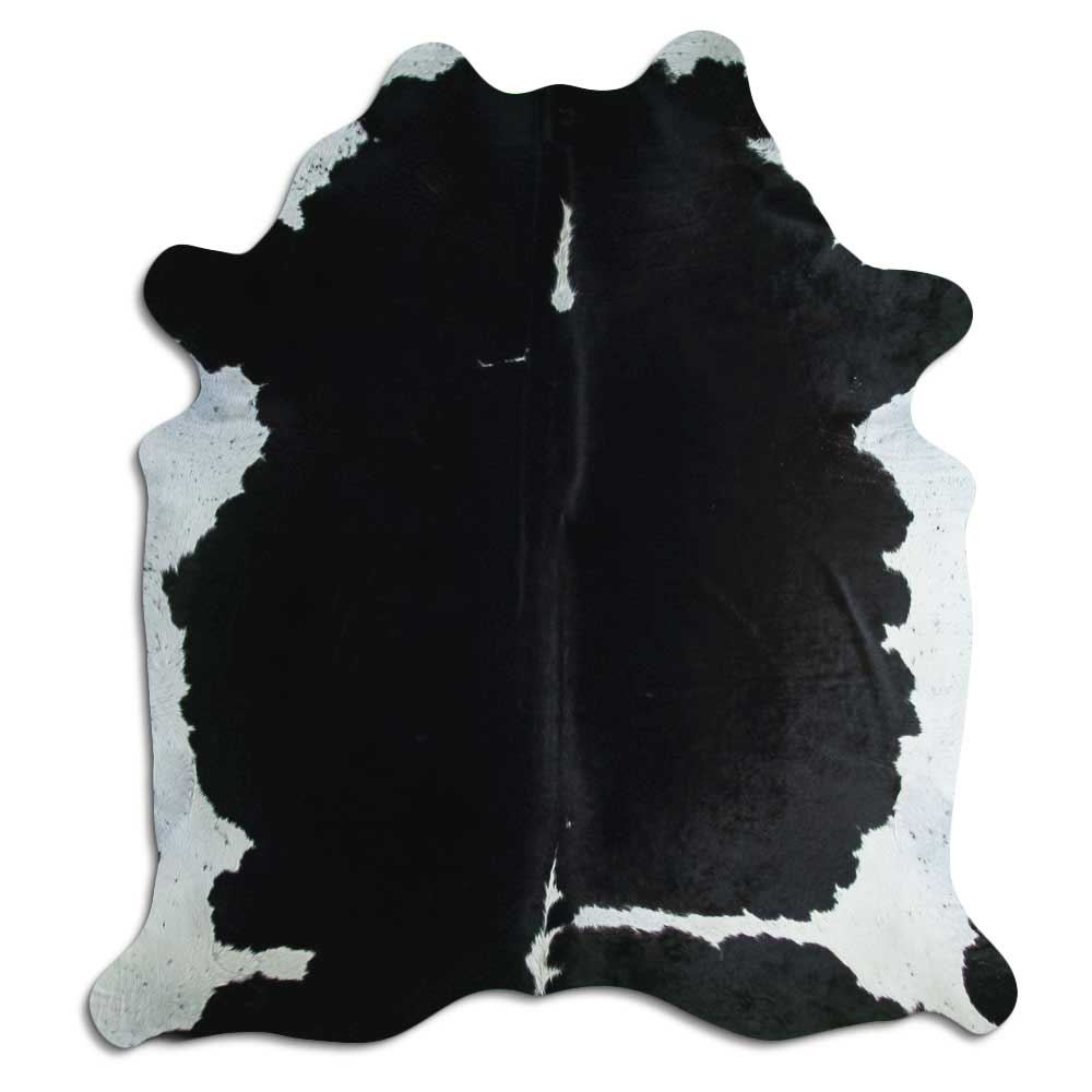 Tappeto in pelle di mucca nera XL