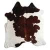 Brown and white cowhide rug L