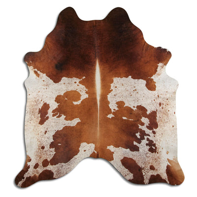 Pelle di mucca marrone e bianca XL
