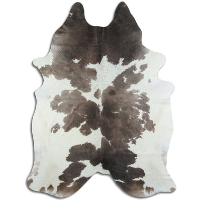 Brown and white cowhide rug XXL
