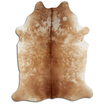 Brown and white cowhide rug XL