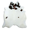 Tappeto in pelle di mucca marrone e bianca XL