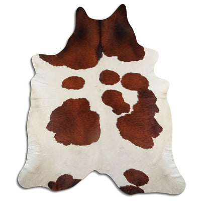 Brown and white cowhide rug XXXL