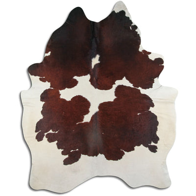 Brown and white cowhide rug XL