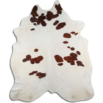 Brown and white cowhide rug XXXL