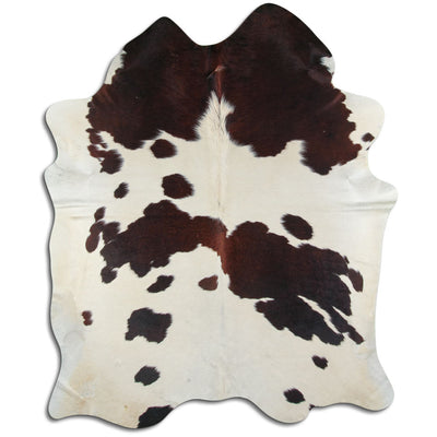 Brown and white cowhide rug XL