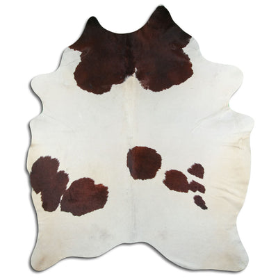 Brown and white cowhide rug XXL