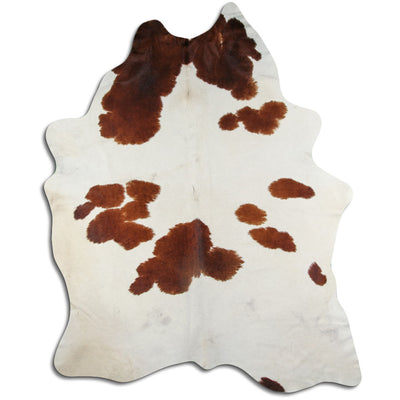 Brown and white cowhide rug XXXL