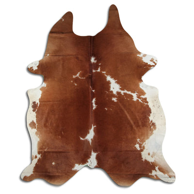 Brown and white cowhide rug XXL