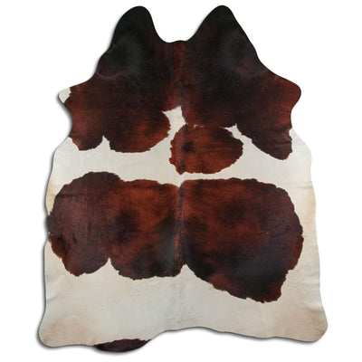 Brown and white cowhide rug XXXL