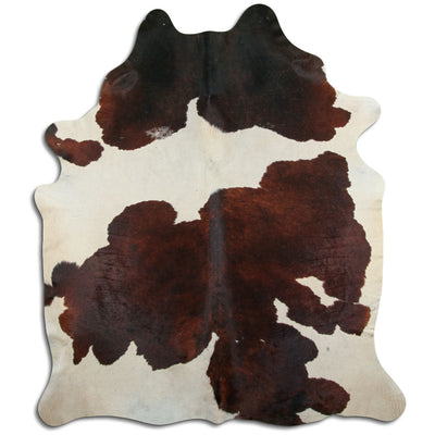 Brown and white cowhide rug XL