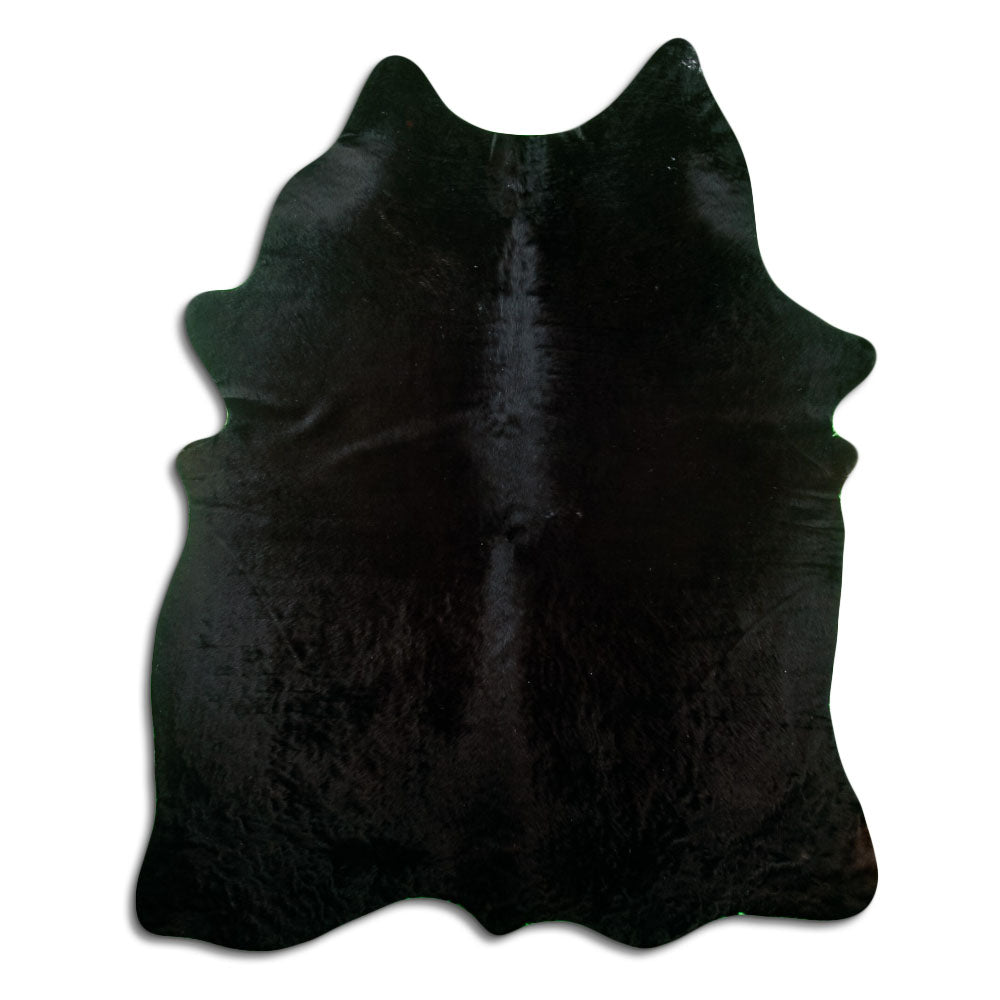 Black cowhide rug L