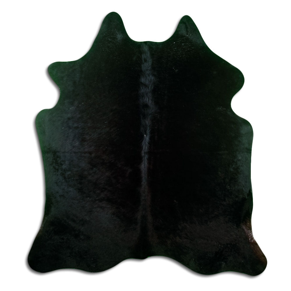 Tappeto in pelle di mucca nera M