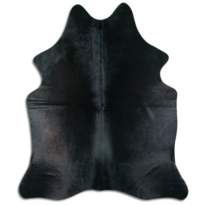 Black cowhide rug L