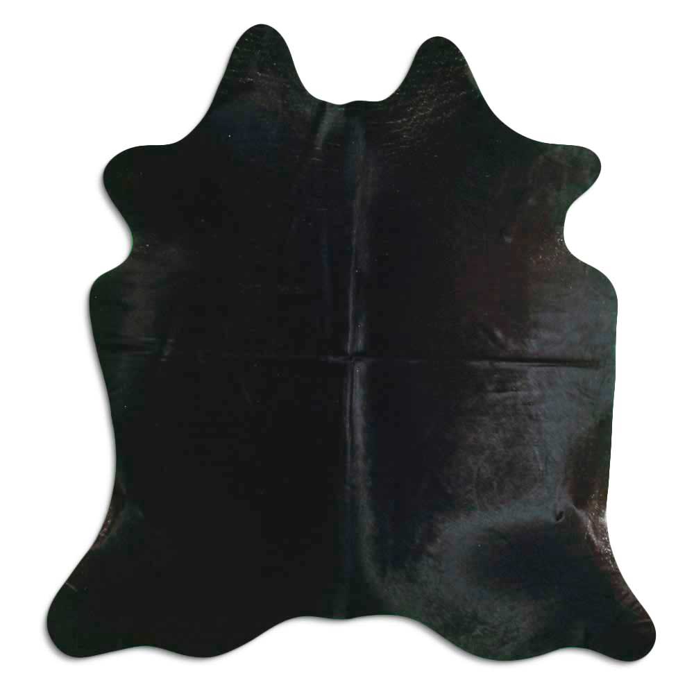 Black cowhide rug L