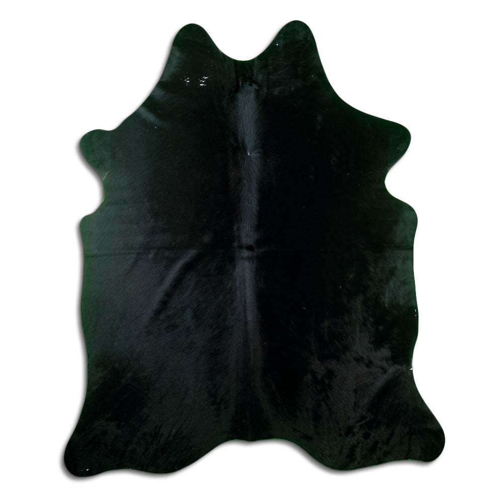 Tappeto in pelle di mucca nera L