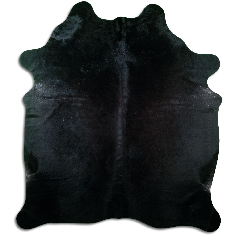 Tappeto in pelle di mucca nera XL