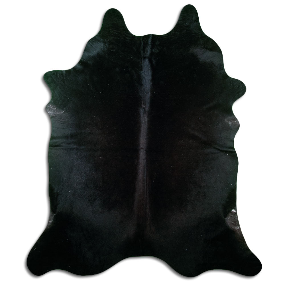 Tappeto in pelle di mucca nera XL