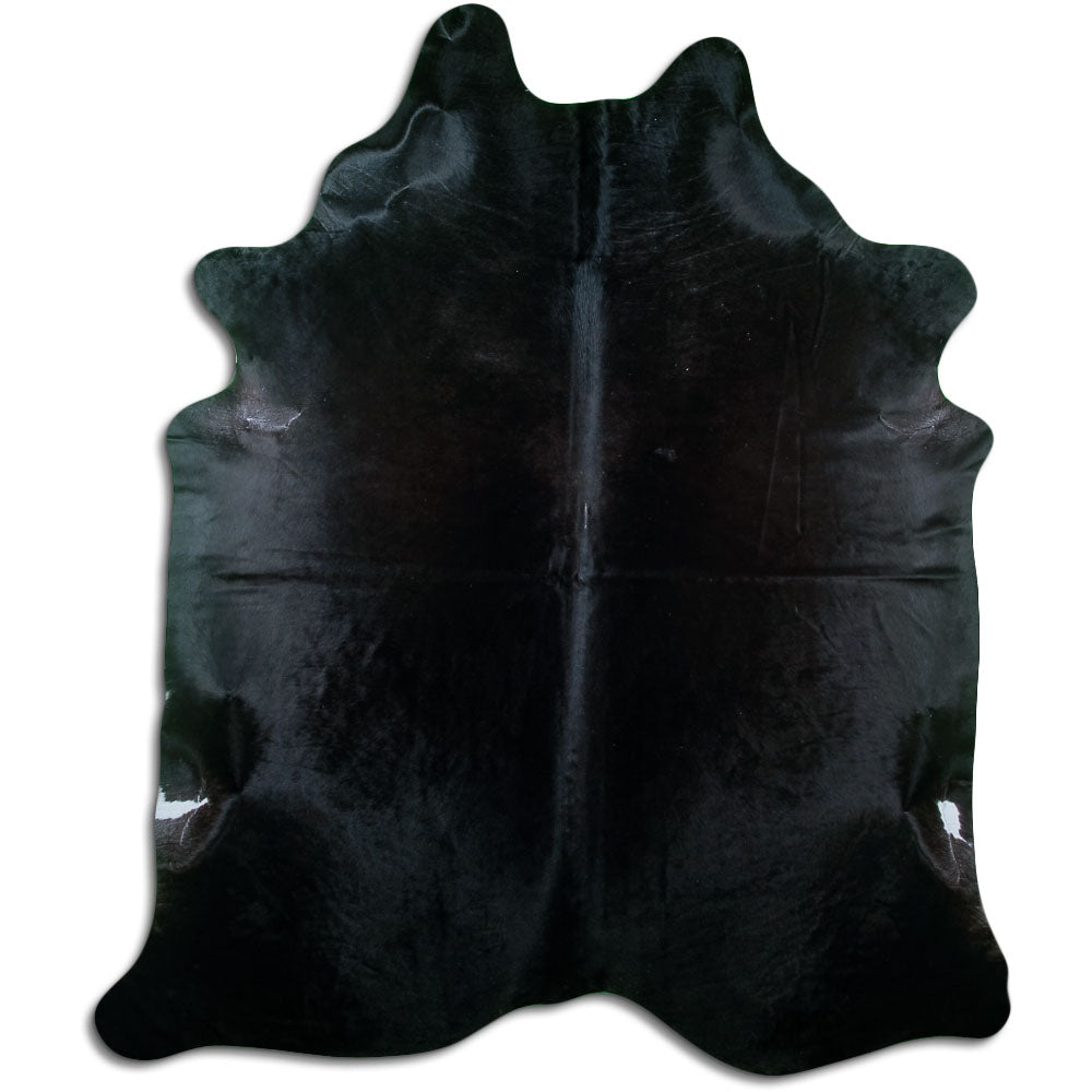 Tappeto in pelle di mucca nera XXL