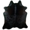 Tappeto in pelle di mucca nera XL