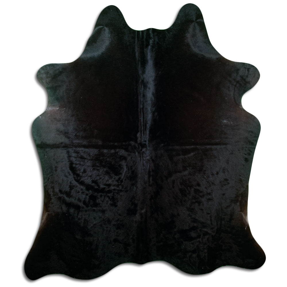 Tappeto in pelle di mucca nera XL