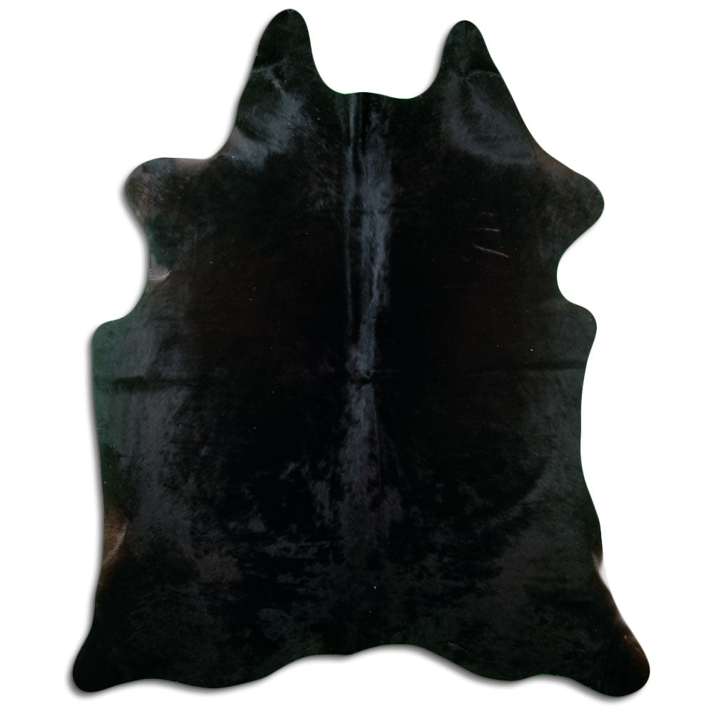 Tappeto in pelle di mucca nera XL