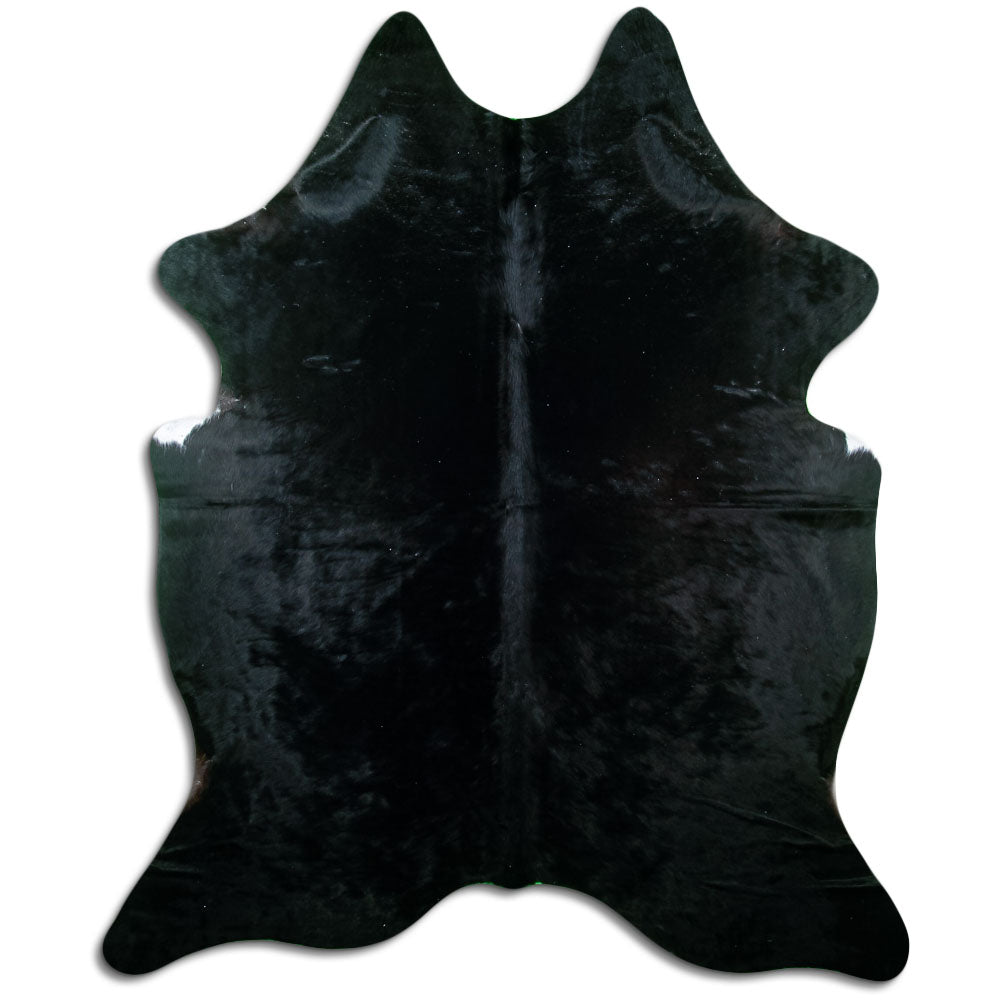 Tappeto in pelle di mucca nera XL