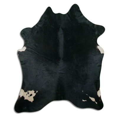 Black cowhide rug XL