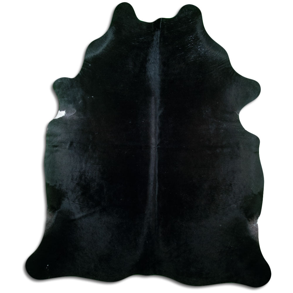 Tappeto in pelle di mucca nera XL