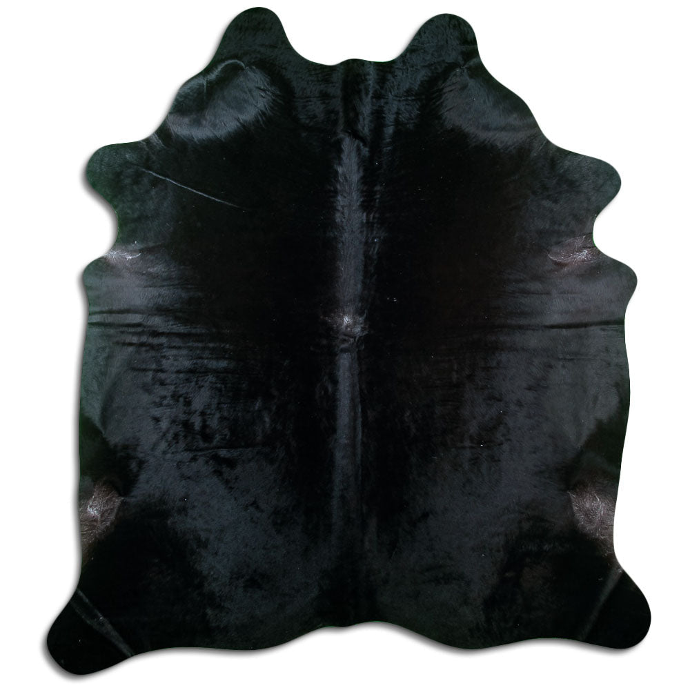Tappeto in pelle di mucca nera XL