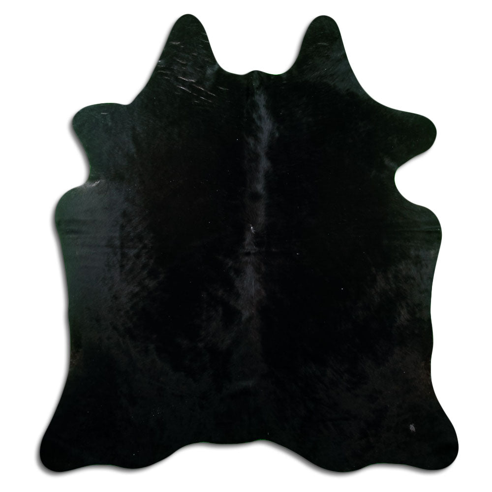 Tappeto in pelle di mucca nera L