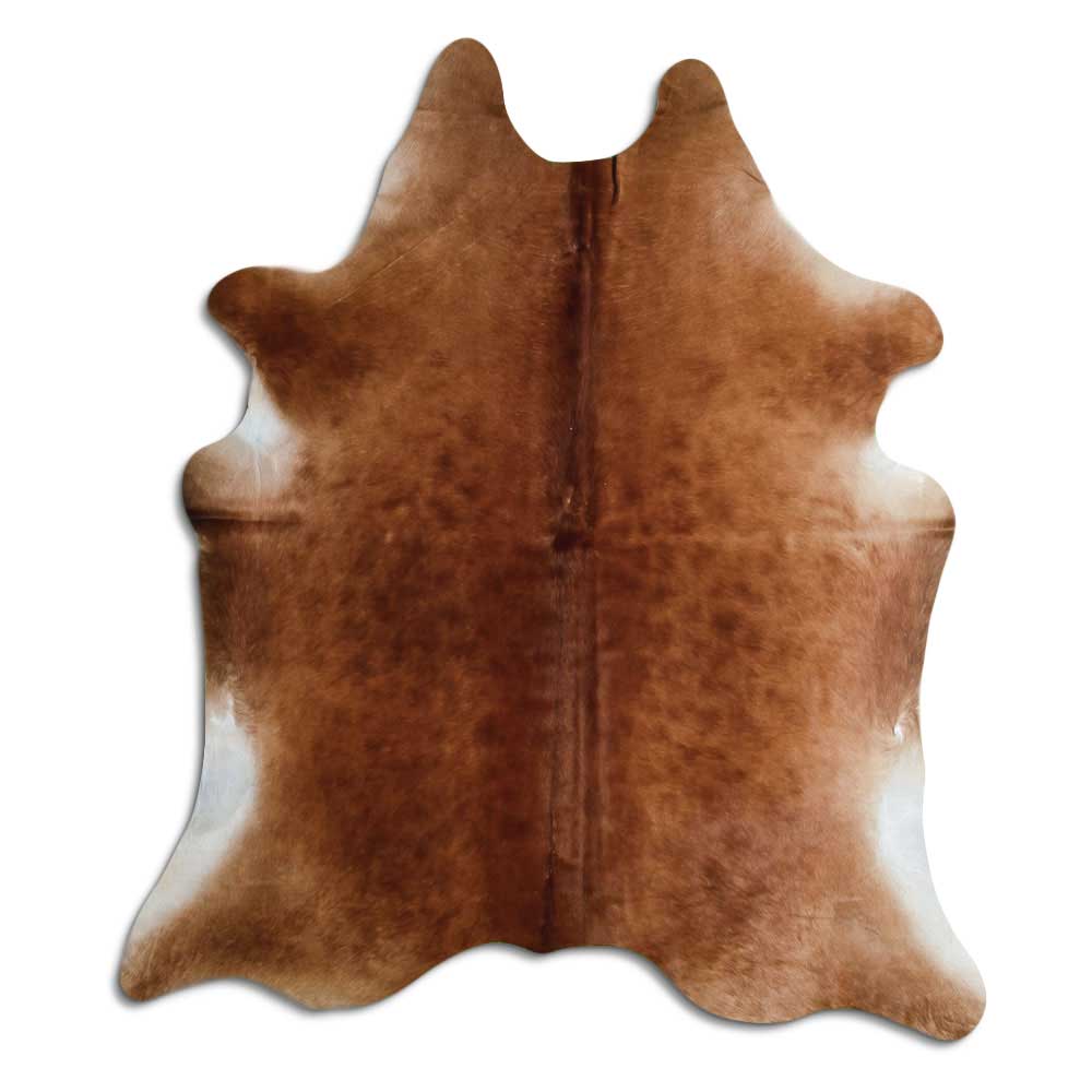 Brown cowhide rug M