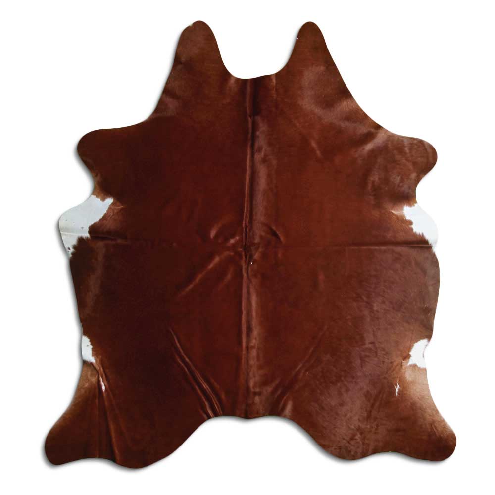 Brown cowhide rug L