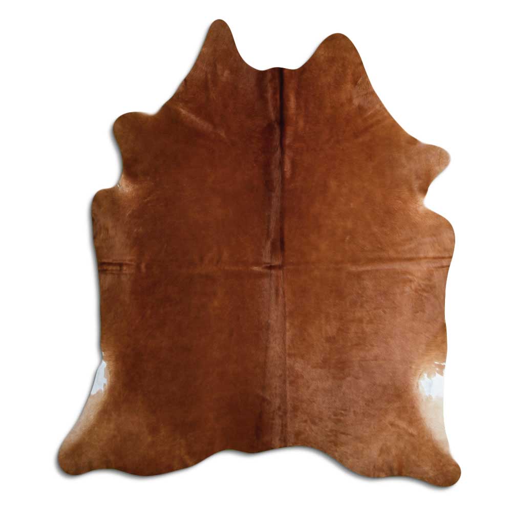 Brown cowhide rug L