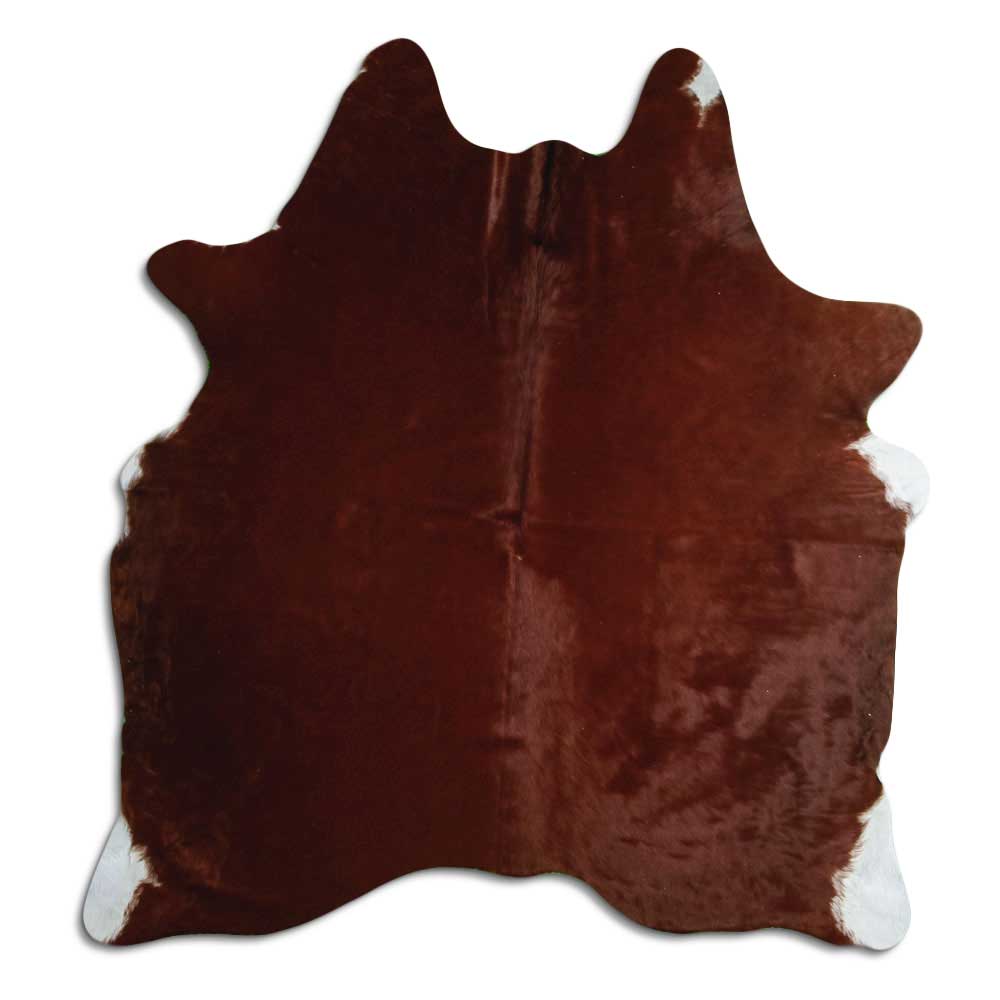 Brown cowhide rug M
