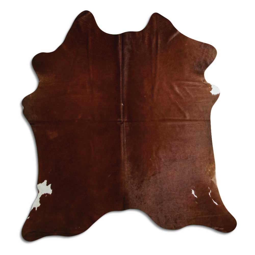 Tappeto in pelle di mucca marrone L