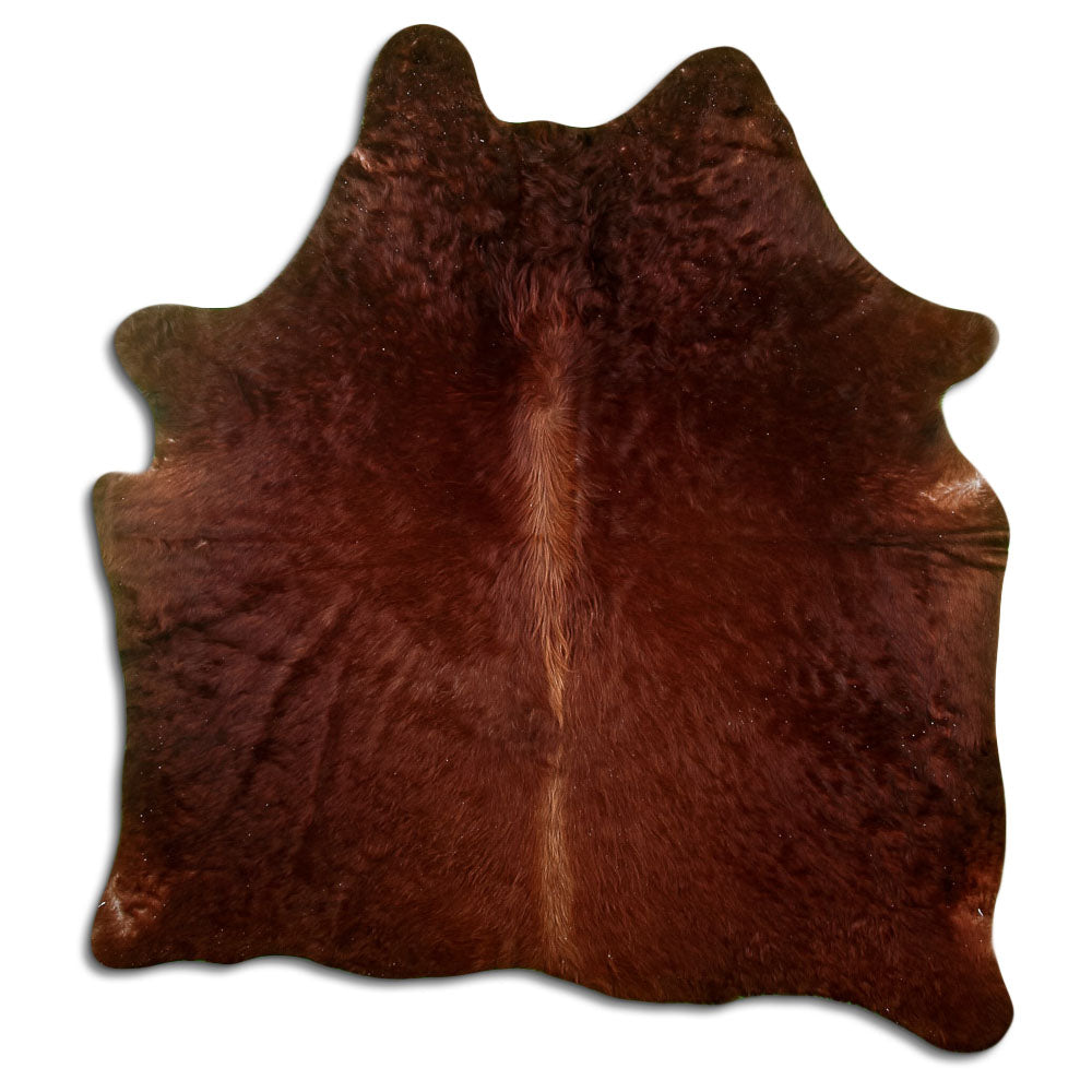 Brown cowhide rug L