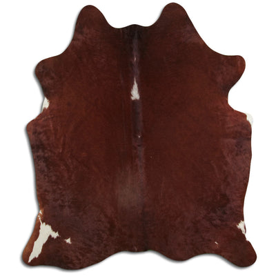 Brown cowhide rug L