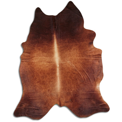 Brown cowhide rug XXXL